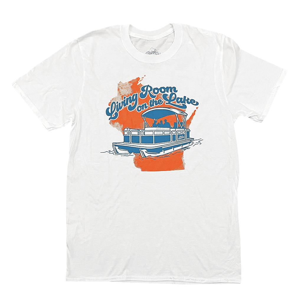 Drink Wisconsinbly Living Room on the Lake Pontoon T-Shirt