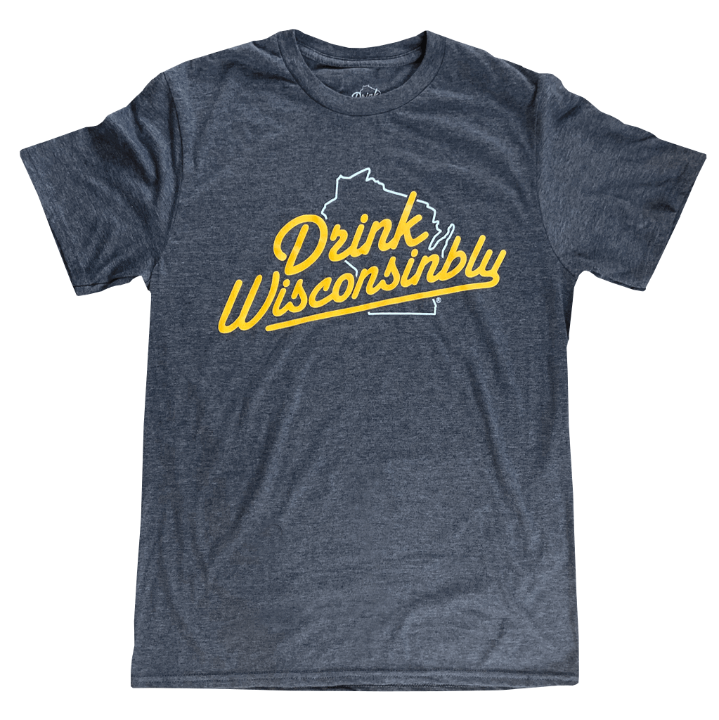 Drink Wisconsinbly Heather Navy T-Shirt