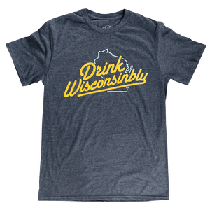 Drink Wisconsinbly Heather Navy T-Shirt