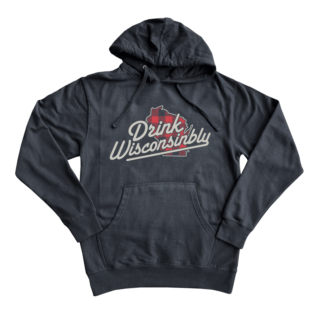 Drinkl Wisconsinbly Plaid Logo Hoodie