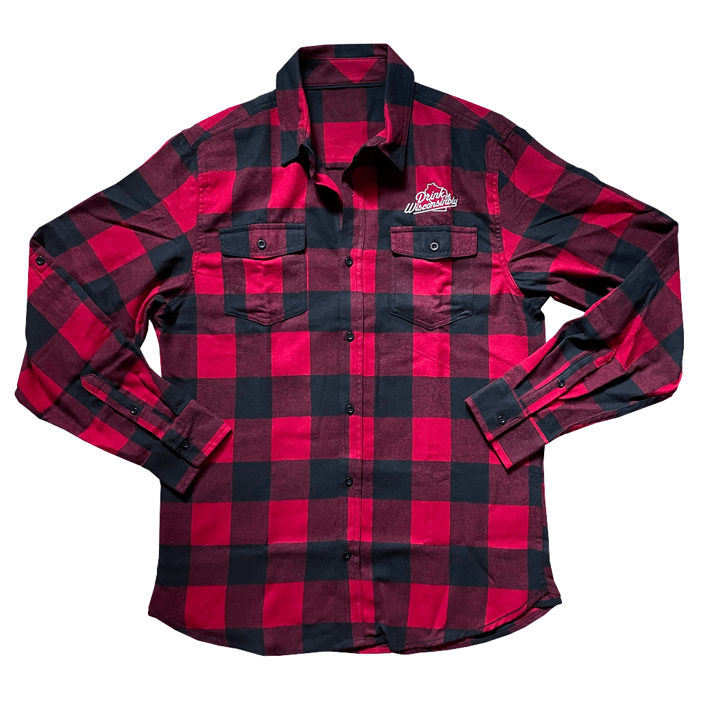 Drink Wisconsinbly Buffalo Flannel Long Sleeve