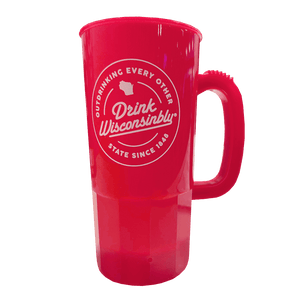 Drink Wisconsinbly Outdrinking Red Plastic Stein