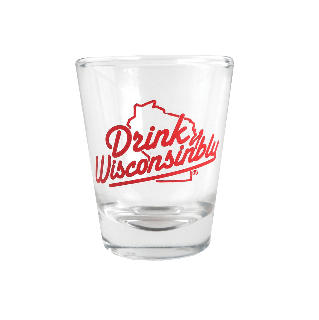 Drink Wisconsinbly Red Shot Glass