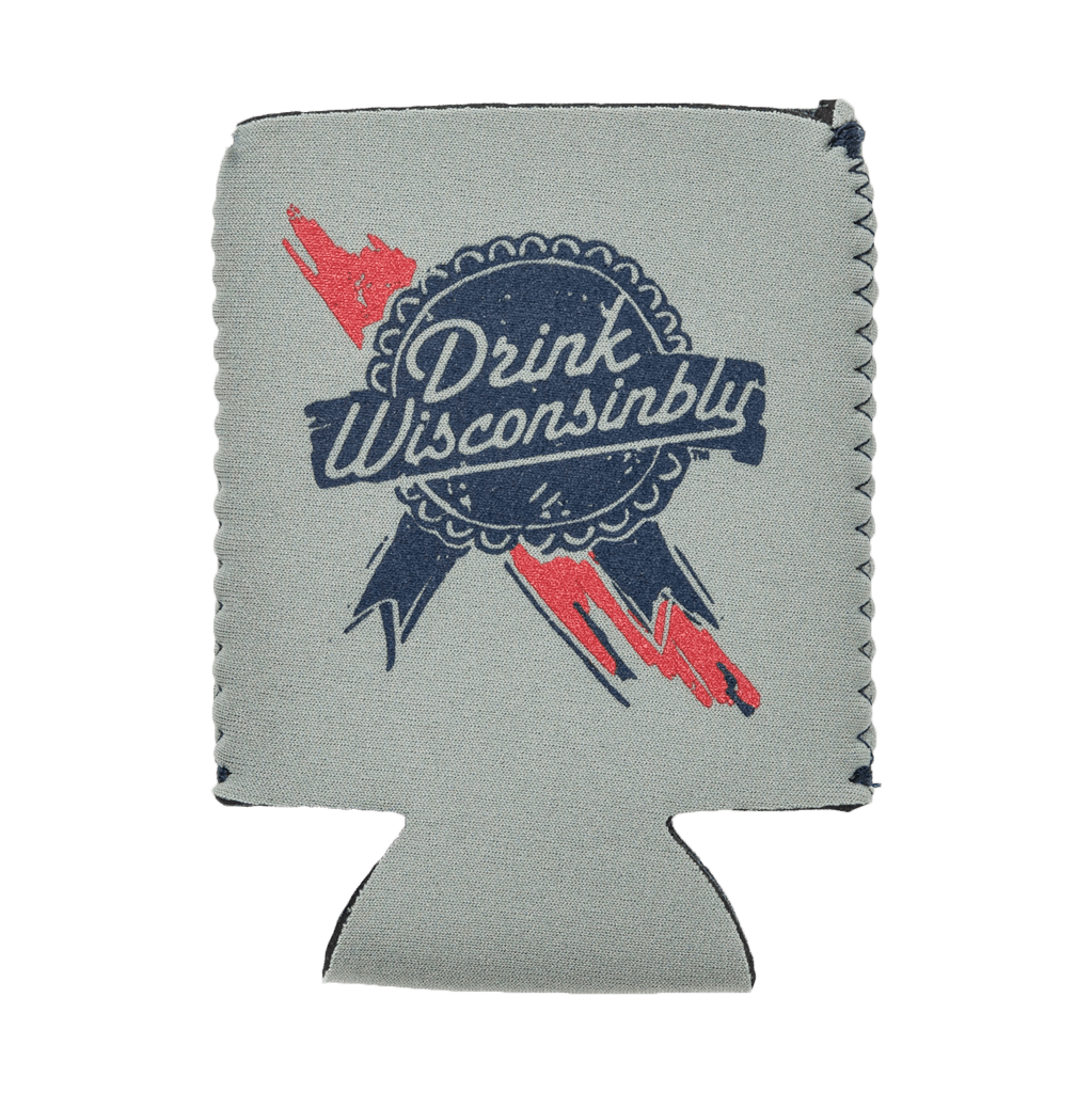 Drink Wisconsinbly Retro Ribbon Coozie