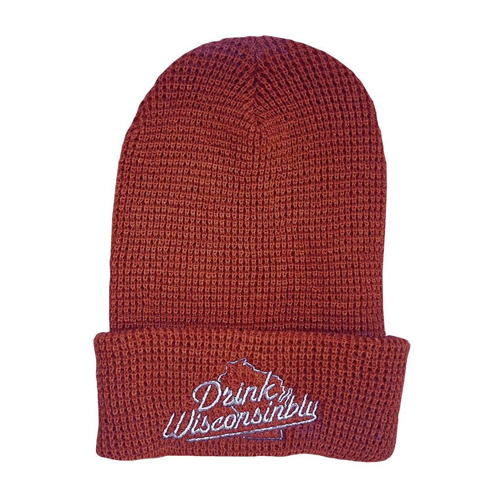Drink Wisconsinbly Rust Waffle Cuffed Beanie