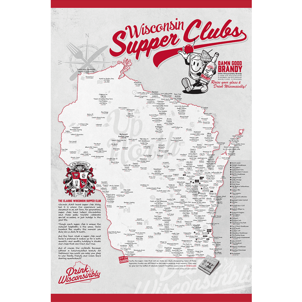 Drink Wisconsinbly Wisconsin Supper Clubs Poster