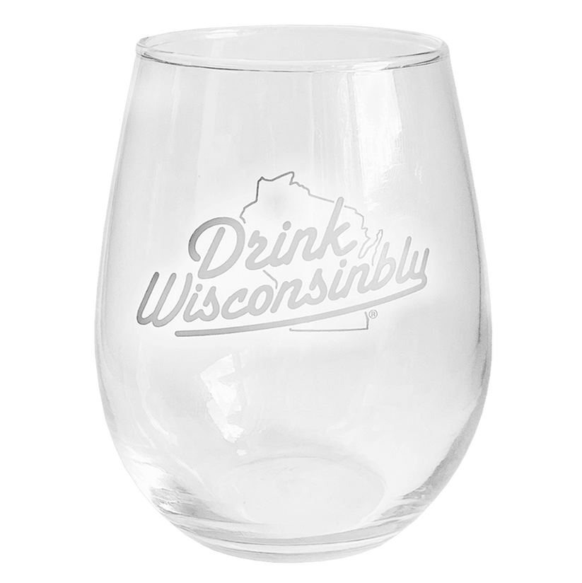 15 oz Stemless Wine Glass - Drink Wisconsinbly