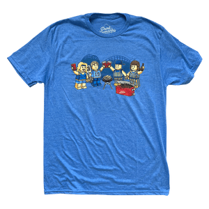 Drink Wisconsinbly Baseball Tailgate Heather Blue T-Shirt