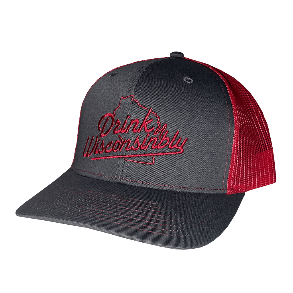 Drink Wisconsinbly Red & Gray Trucker Hat