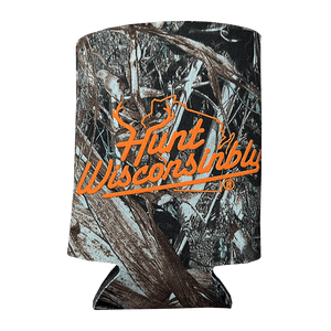 Hunt Wisconsinbly Camo Coozie