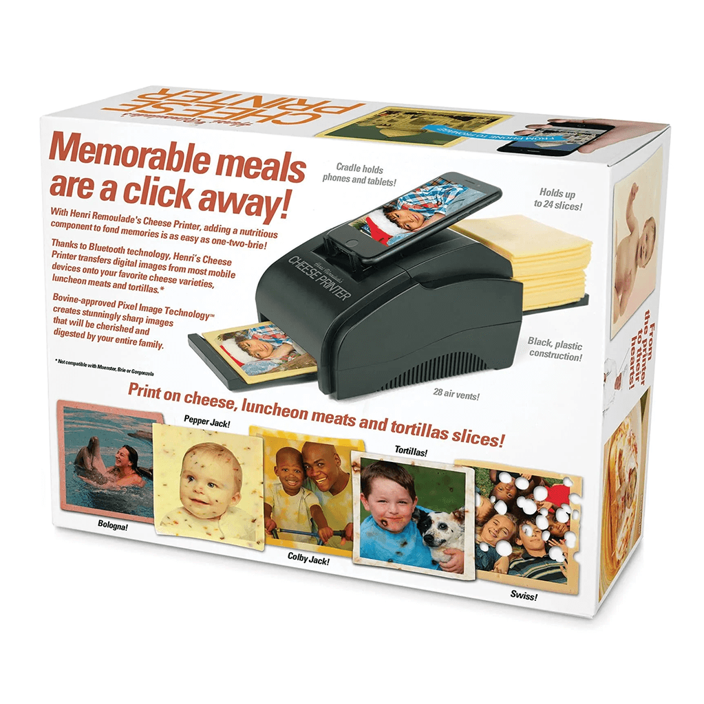 Prank Gift Box Cheese Printer Back