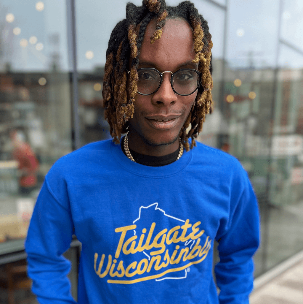 Tailgate Wisconsinbly Blue Crewneck