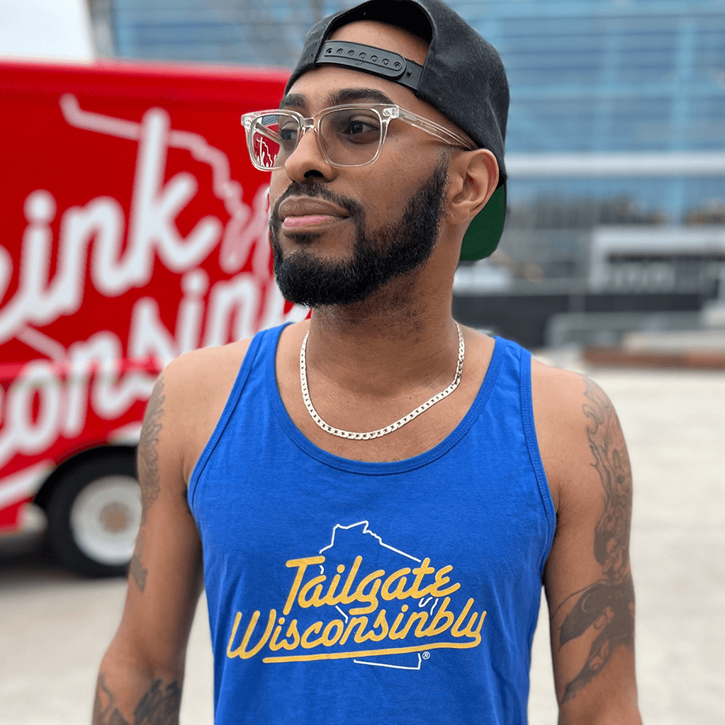 Tailgate Wisconsinbly Royal Blue Tank Top