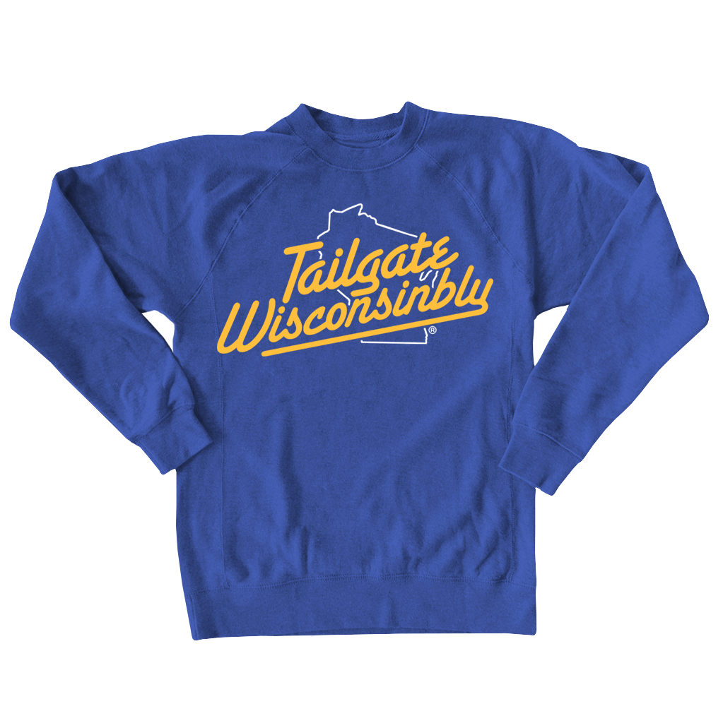 Tailgate Wisconsinbly Royal Blue Crewneck