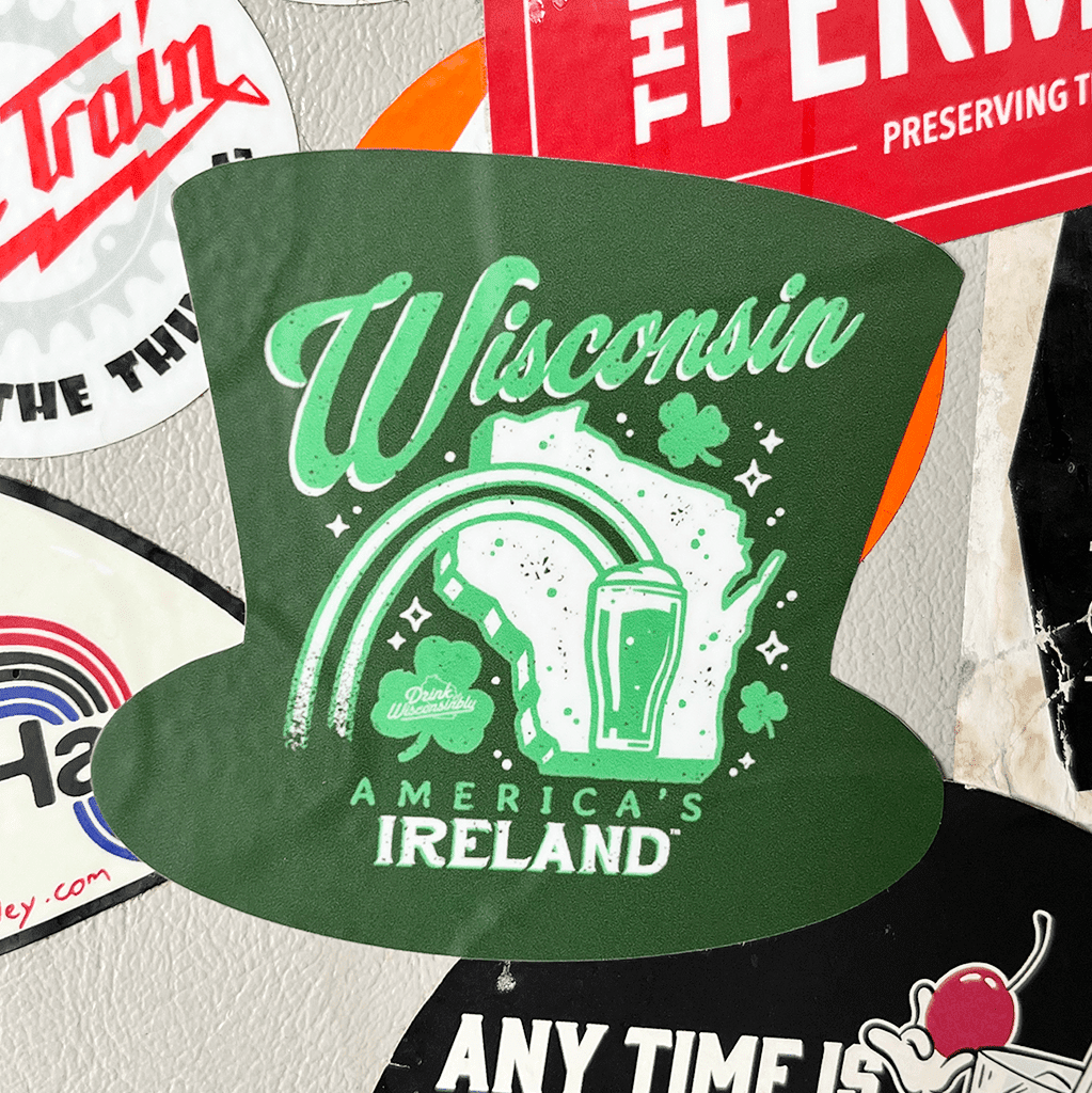 Wisconsin America's Ireland St Patricks Day Sticker